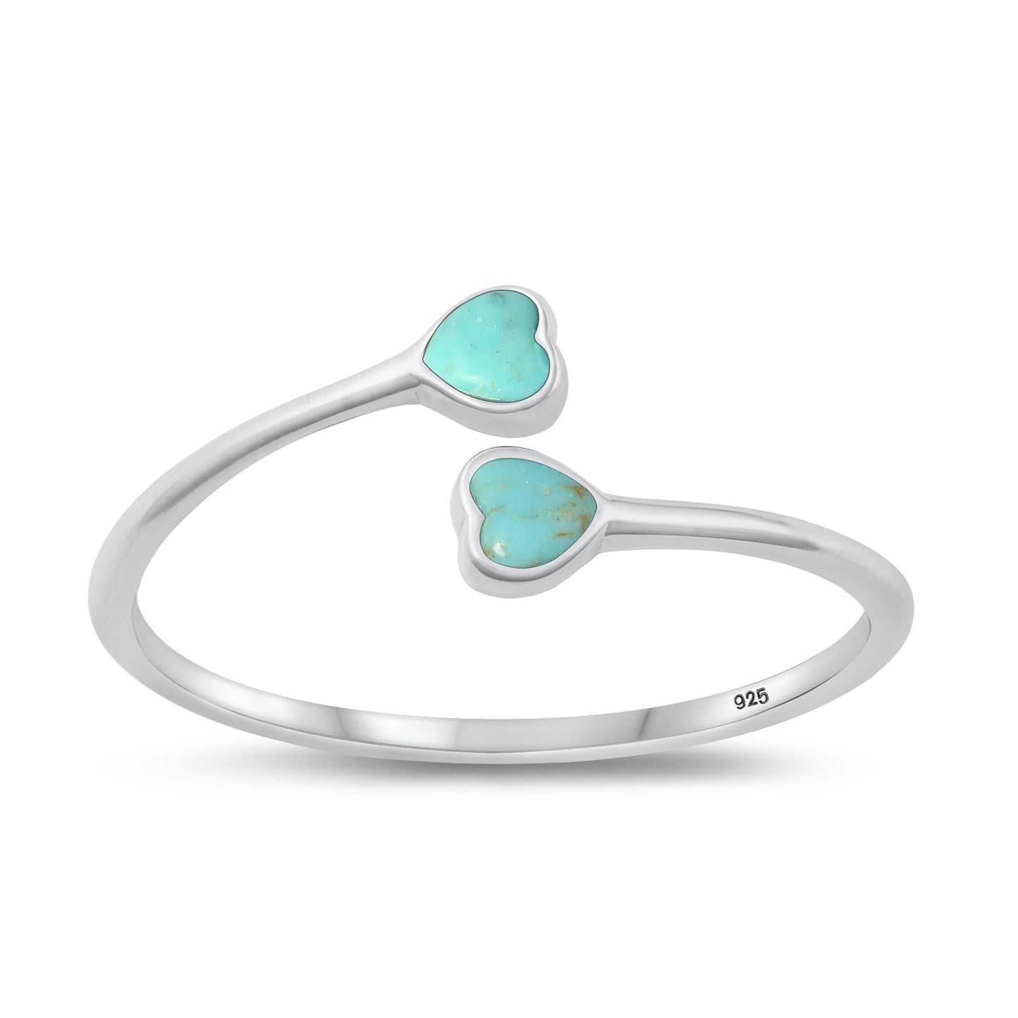 Silver Stone Ring - Hearts