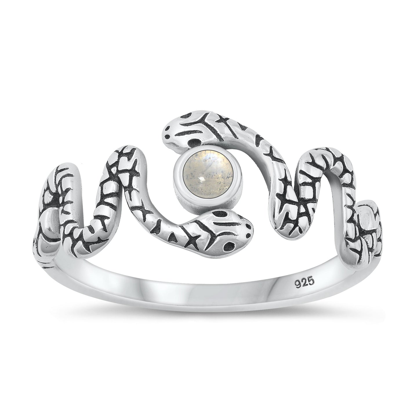 Silver Stone Ring - Snake