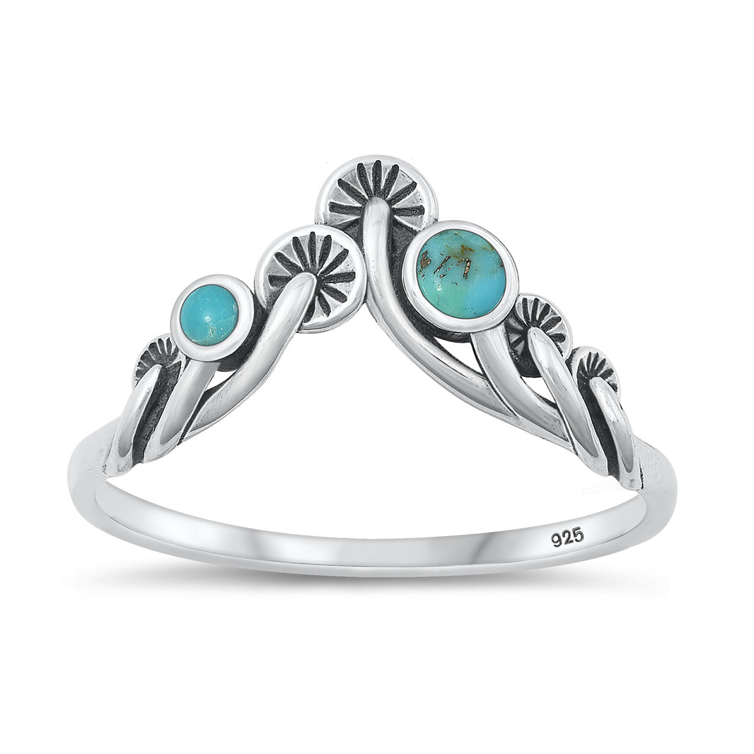 Silver Stone Ring - Mushrooms