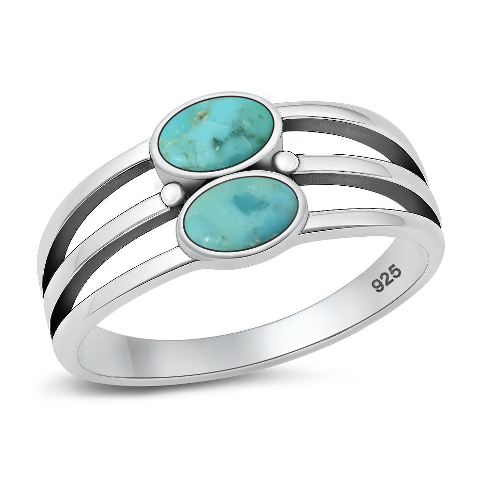 Silver Stone Ring - Stacked Stone