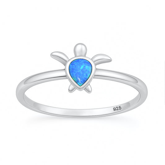 Silver Lab Opal Ring - Turtle