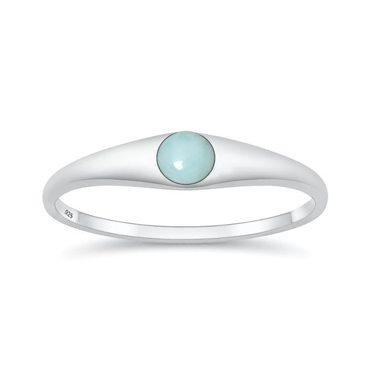 Silver Stone Ring - Solitaire
