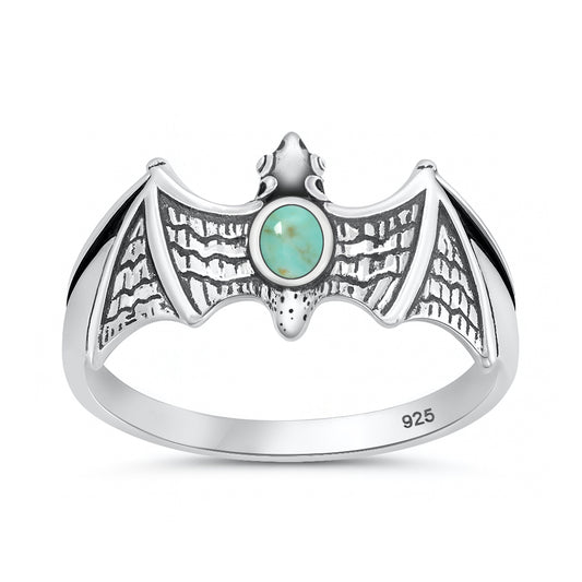 Silver Stone Ring - Bat