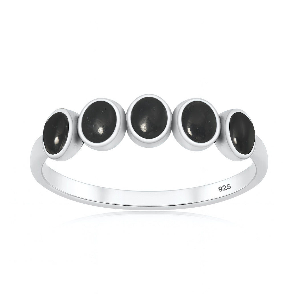 Silver Stone Ring - Five Stone
