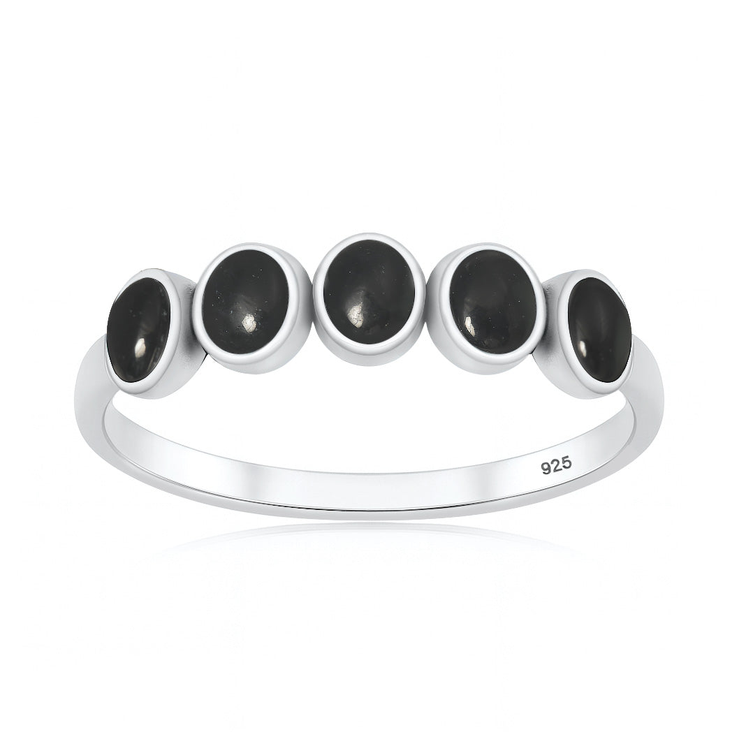 Silver Stone Ring - Five Stone