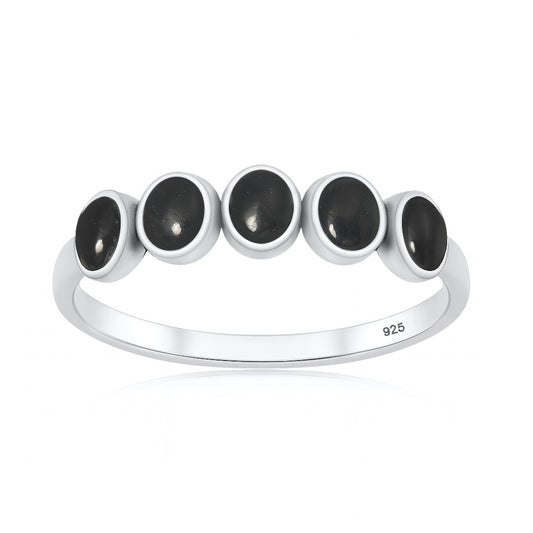 Silver Stone Ring - Five Stone