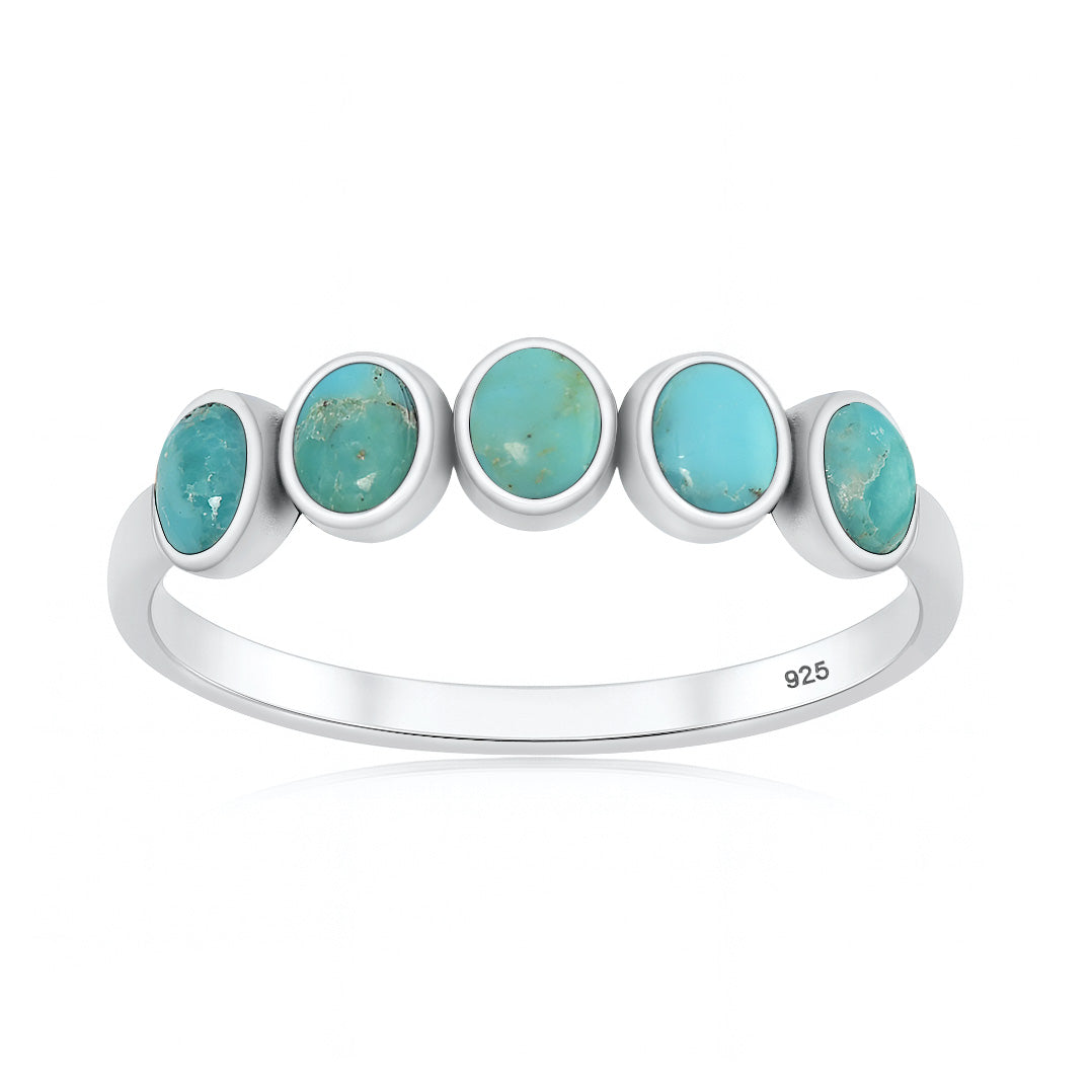 Silver Stone Ring - Five Stone