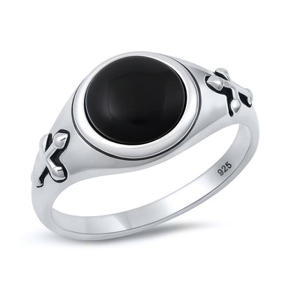 Silver Stone Ring - Cross