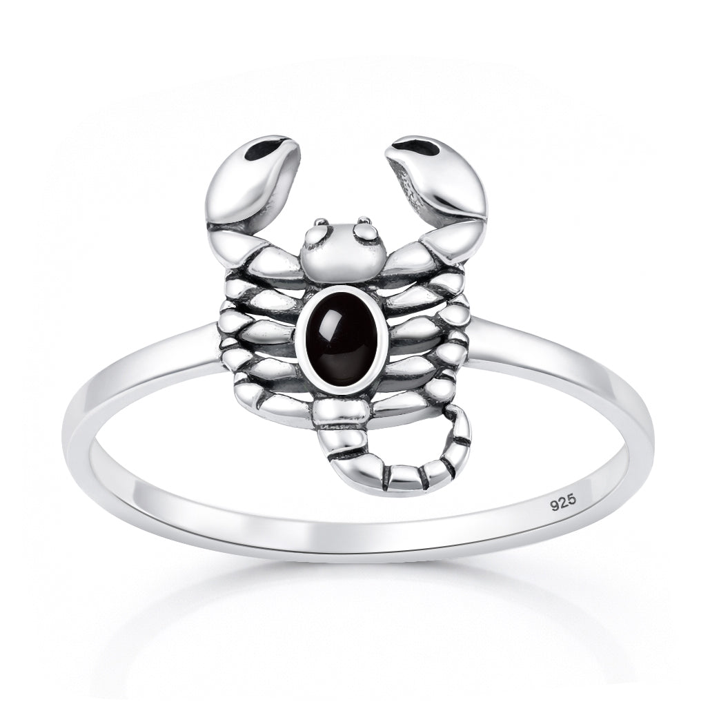 Silver Stone Ring - Scorpion