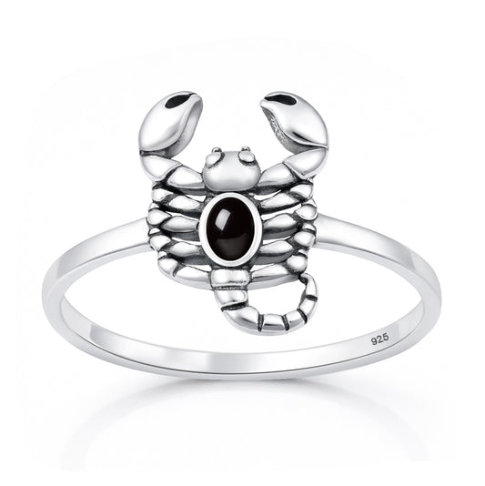Silver Stone Ring - Scorpion