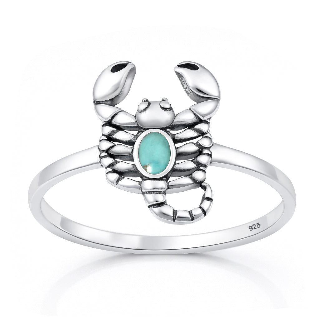 Silver Stone Ring - Scorpion