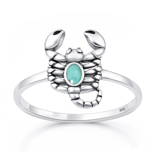 Silver Stone Ring - Scorpion