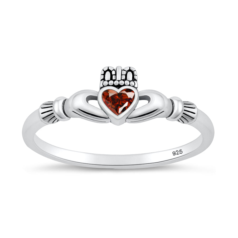 Silver CZ Ring - Claddagh