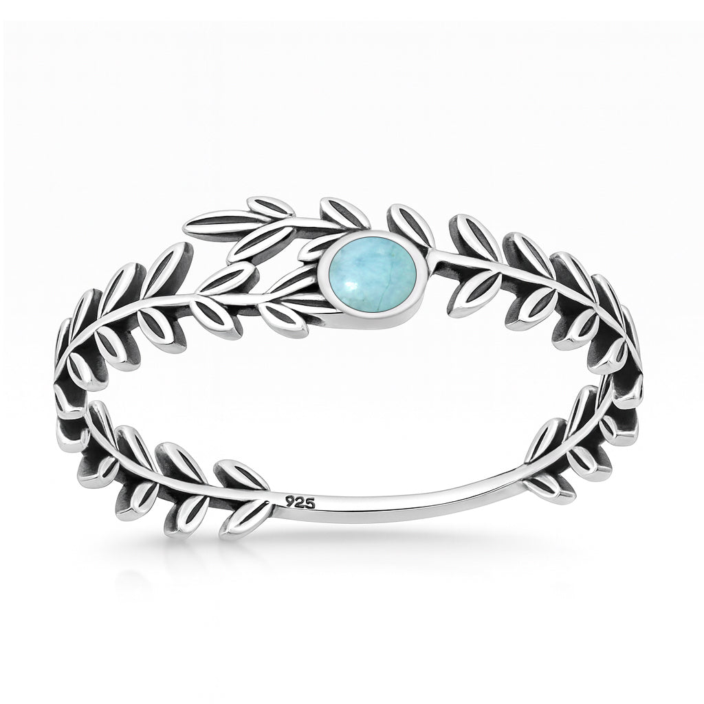Silver Stone Ring - Wreath
