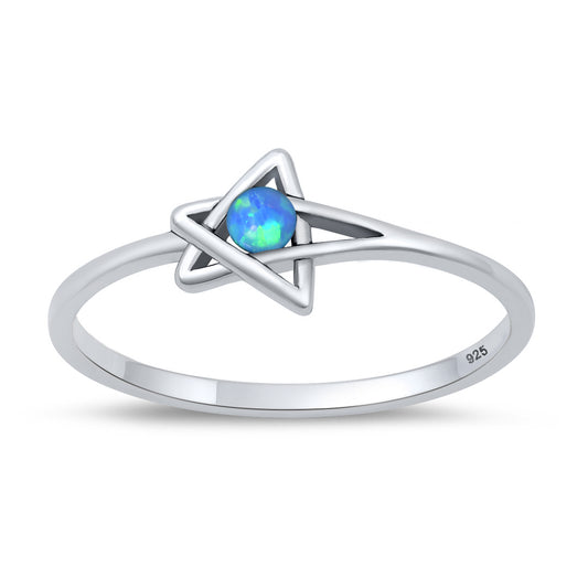 Silver Lab Opal Ring - Star