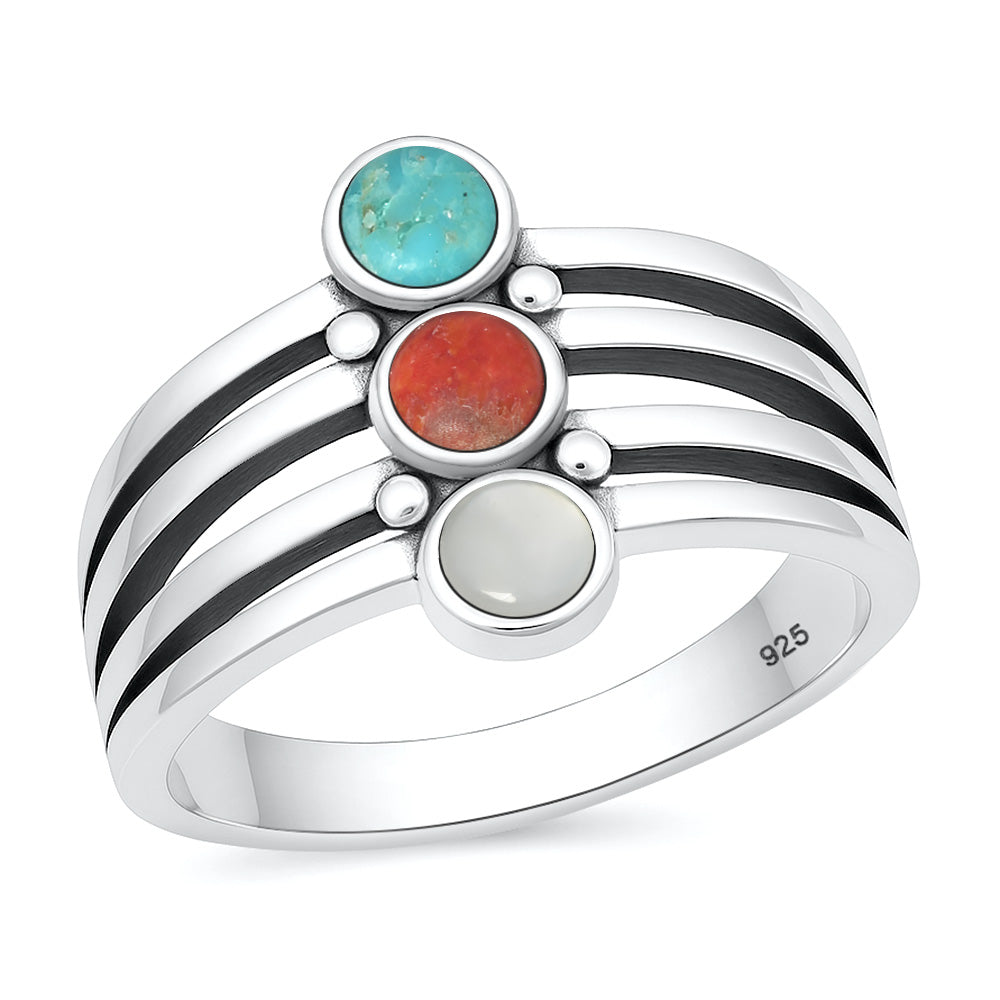 Silver Stone Ring - Multi-Stone
