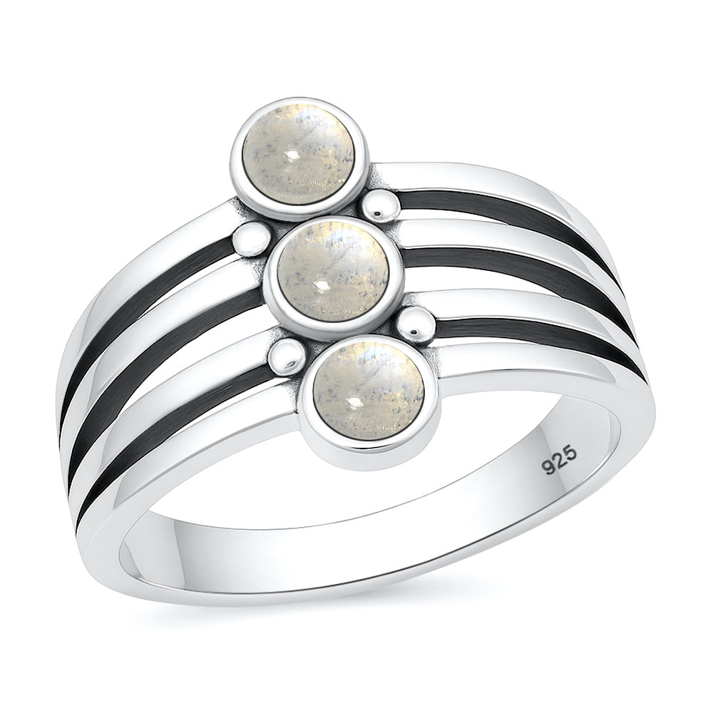 Silver Stone Ring - Stacked Stones