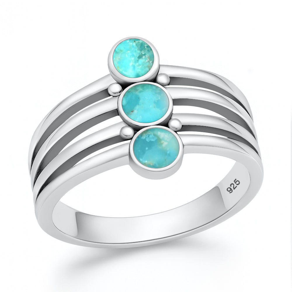 Silver Stone Ring - Stacked Stones