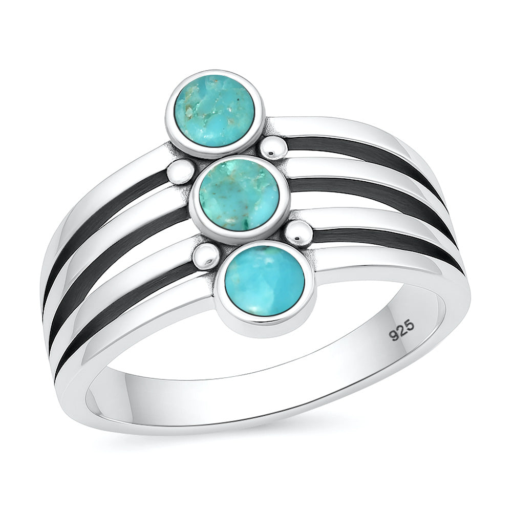 Silver Stone Ring - Stacked Stones