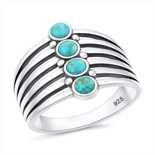 Silver Stone Ring - Stacked Stones