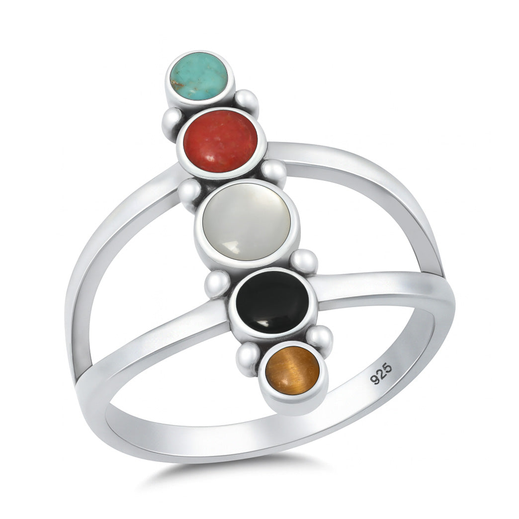 Silver Stone Ring - Multi-Stone