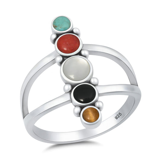 Silver Stone Ring - Multi-Stone