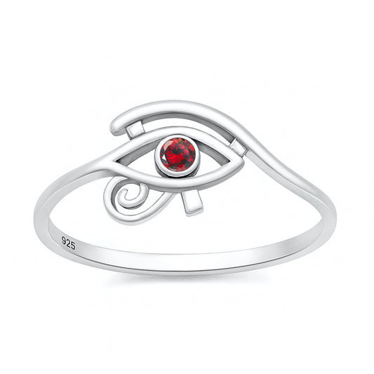 Silver CZ Ring - Eye of Horus