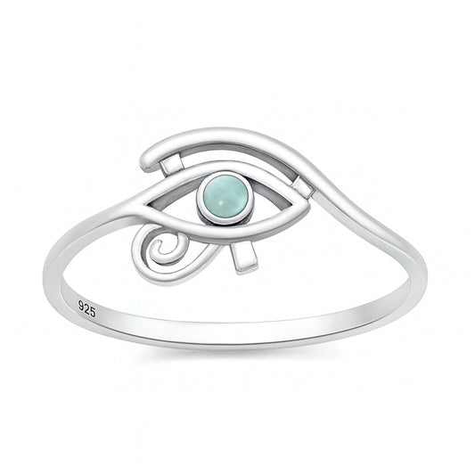 Silver Stone Ring - Eye of Horus