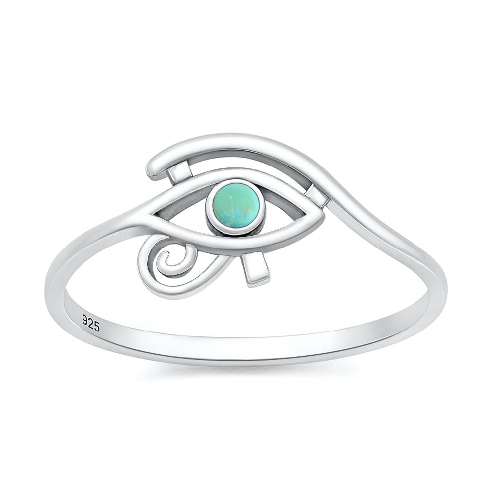 Silver Stone Ring - Eye of Horus
