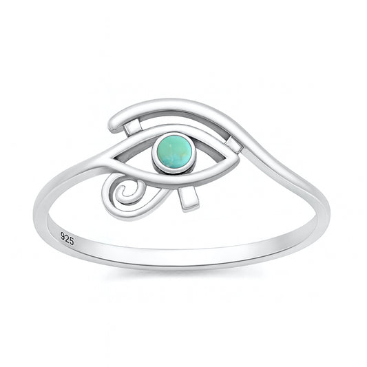 Silver Stone Ring - Eye of Horus