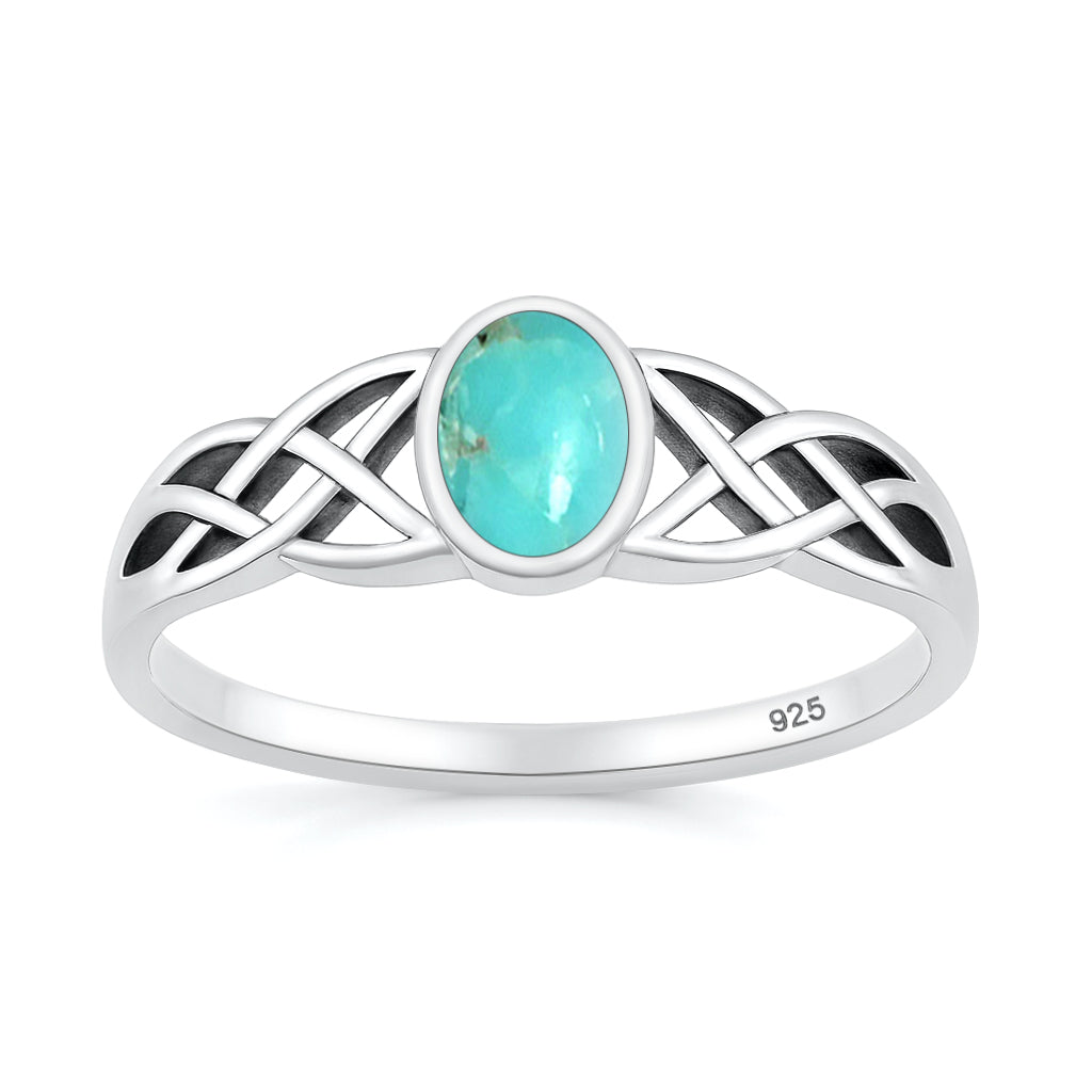Silver Stone Ring - Celtic