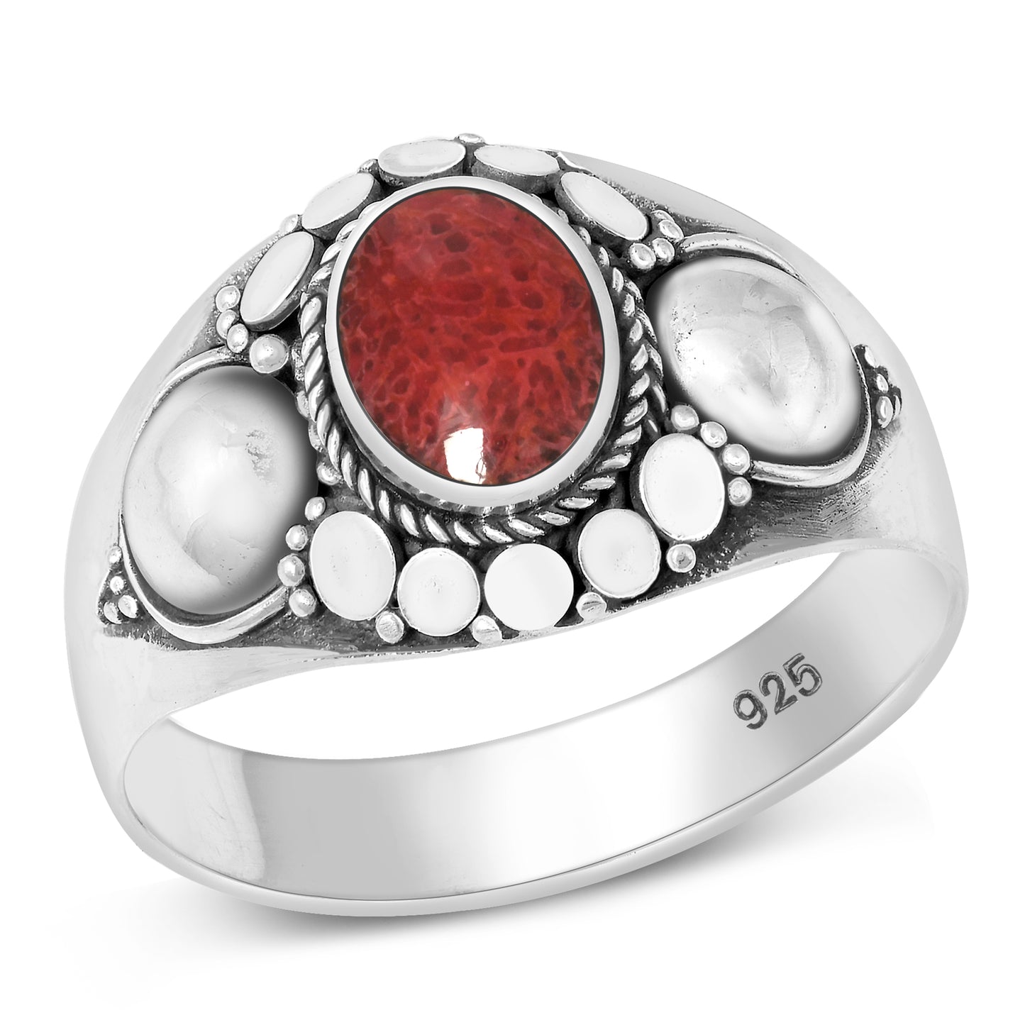 Silver Stone Ring - Bali Style