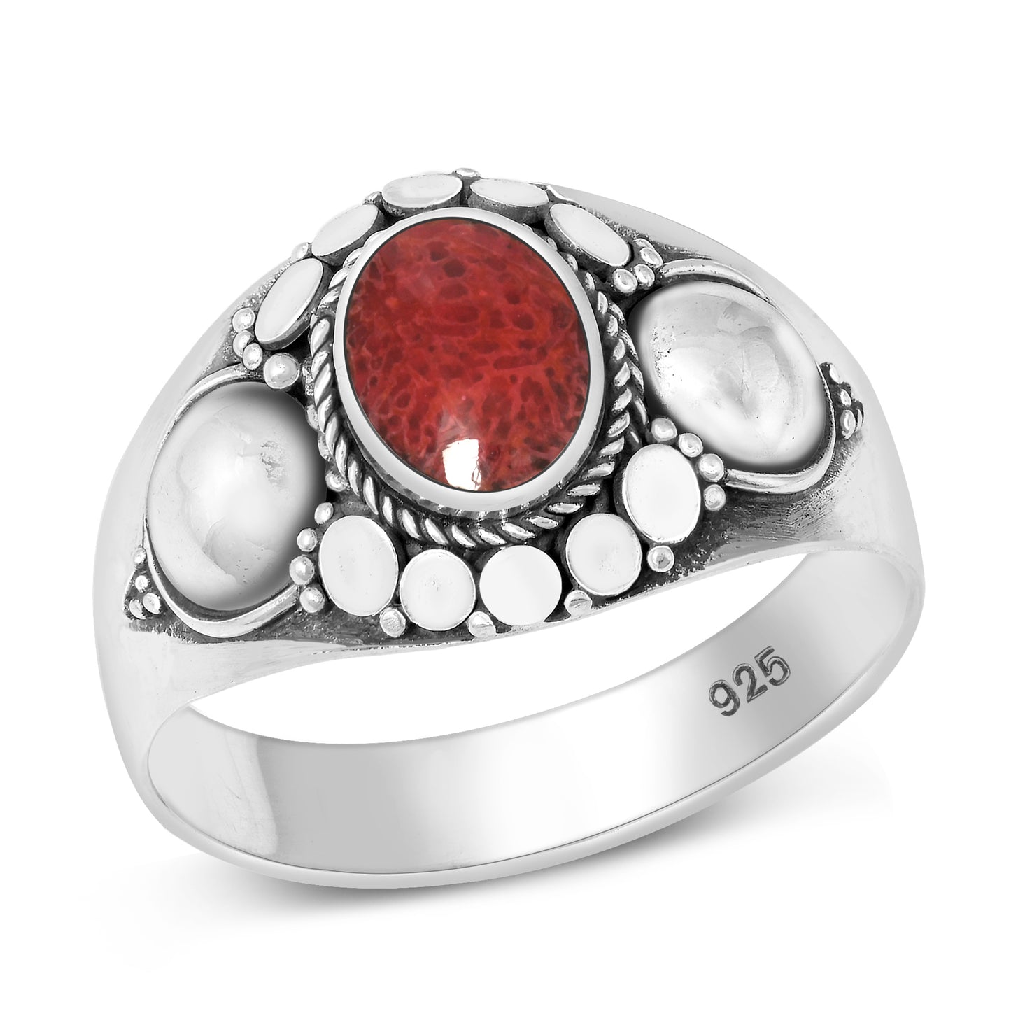 Silver Stone Ring - Bali Style