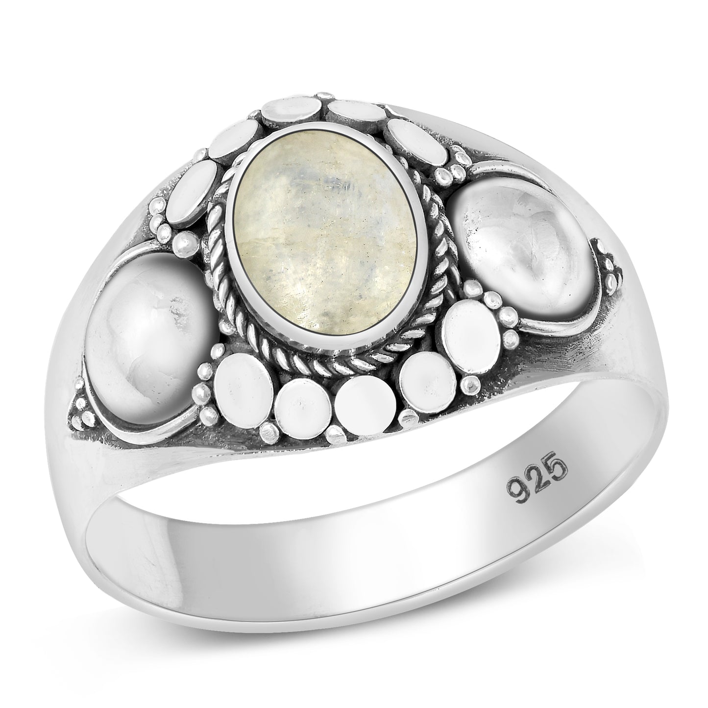 Silver Stone Ring - Bali Style