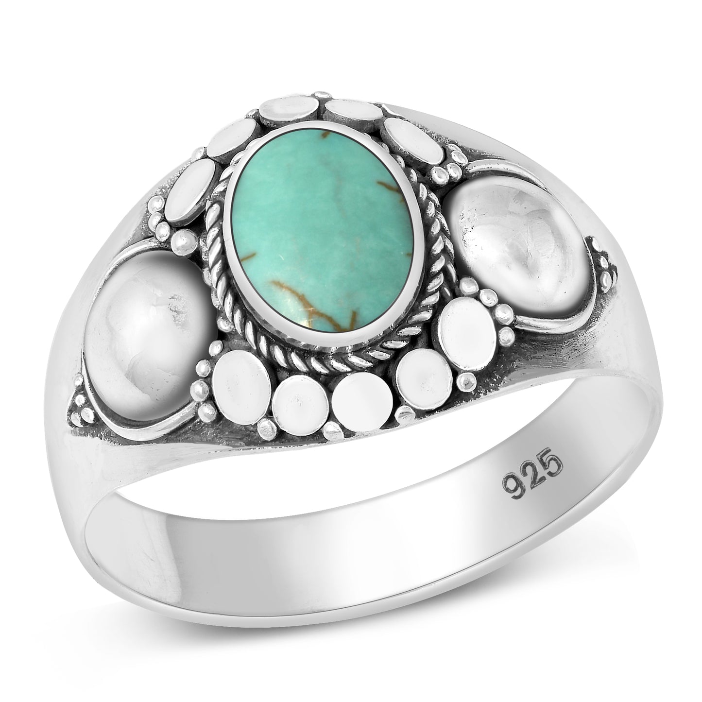 Silver Stone Ring - Bali Style