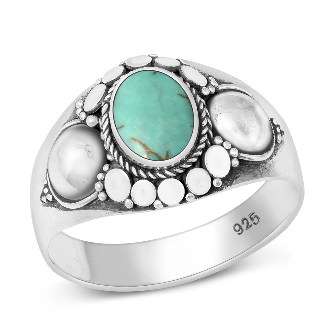 Silver Stone Ring - Bali Style