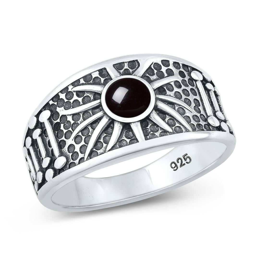 Silver Stone Ring - Sun