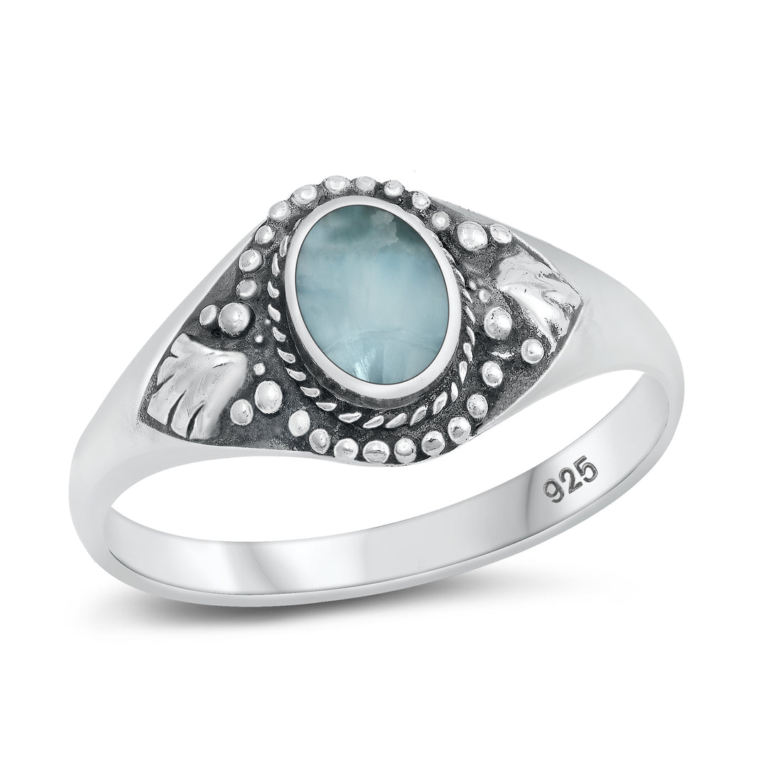 Silver Stone Ring - Bali Style