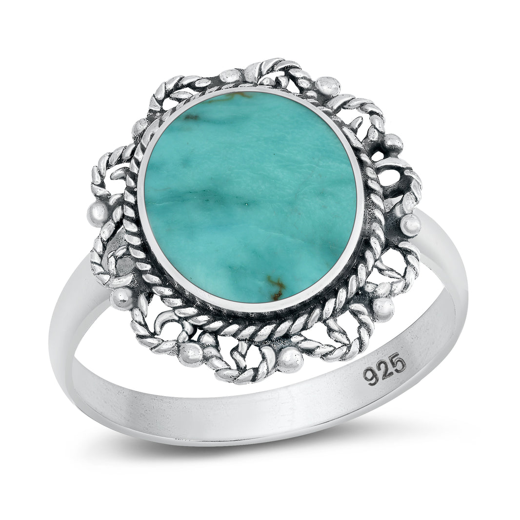 Silver Stone Ring - Bali Style
