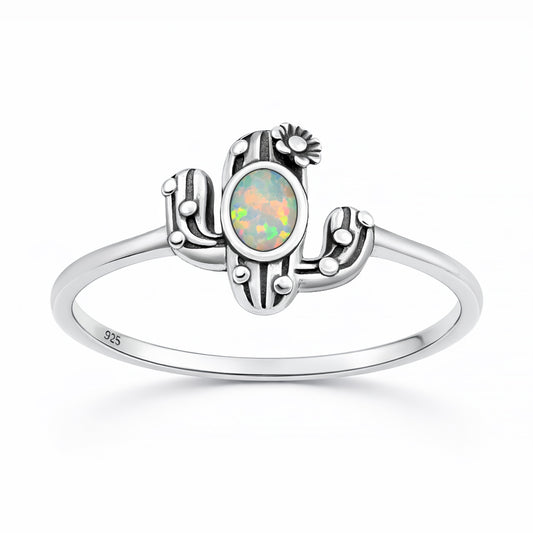 Silver Lab Open Ring - Cactus