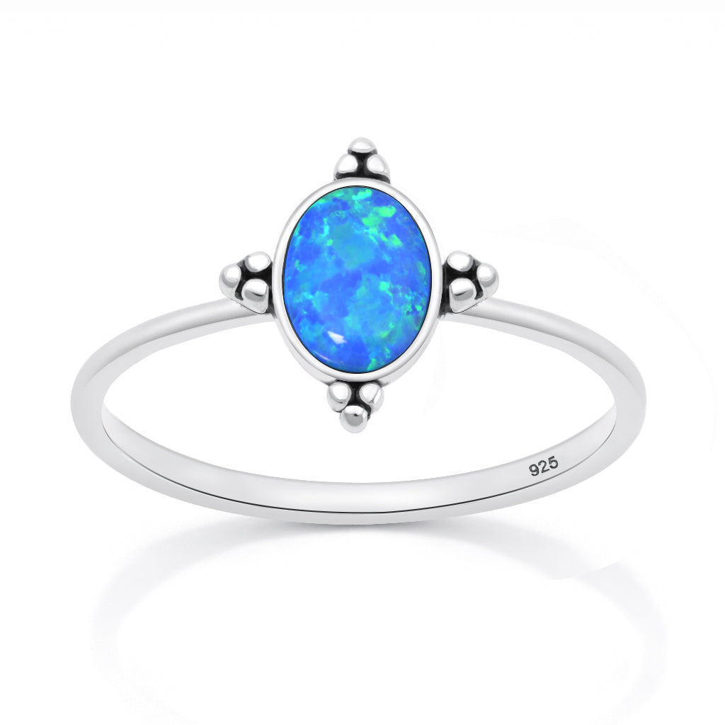 Silver Lab Opal Ring