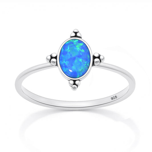 Silver Lab Opal Ring