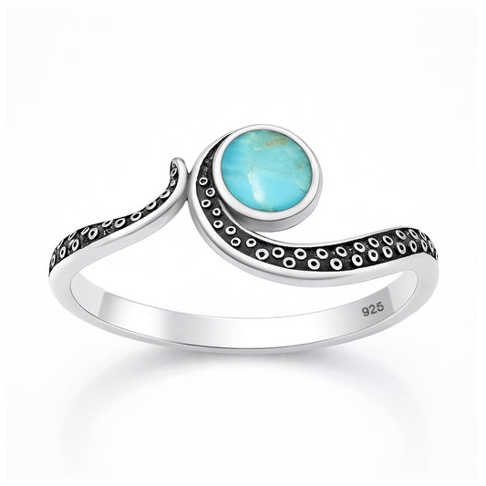 Silver Stone Ring - Tentacles