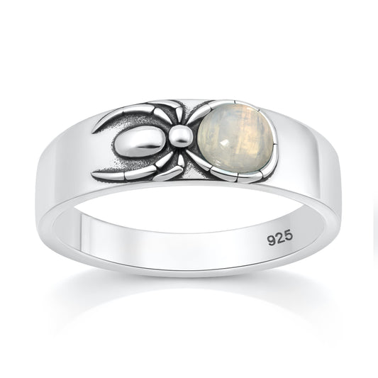 Silver Stone Ring - Spider