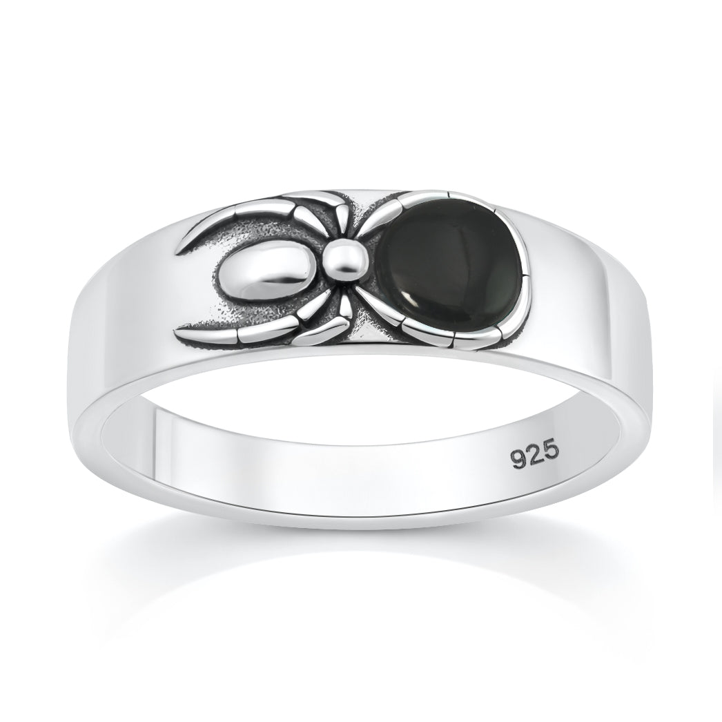 Silver Stone Ring - Spider