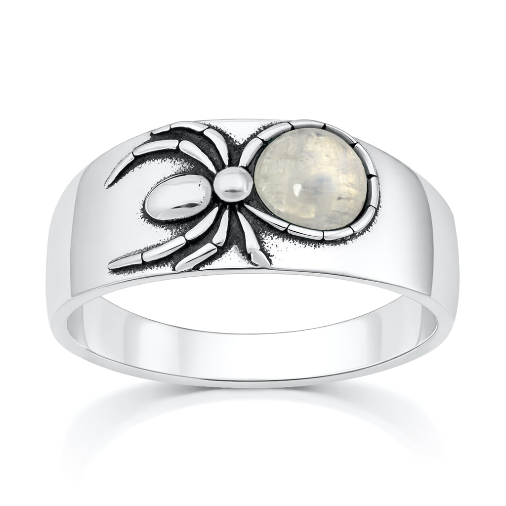 Silver Stone Ring - Spider