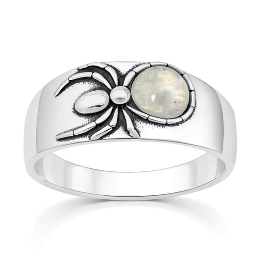 Silver Stone Ring - Spider