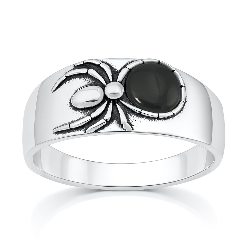 RS131953-ON Sterling Silver Black Onyx Spider Ring | Wholesale Jewelry ...