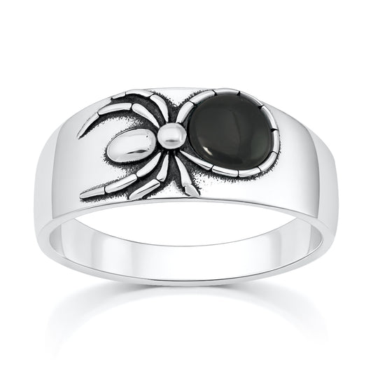 Silver Stone Ring - Spider