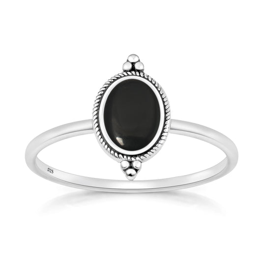 Silver Stone Ring - Vintage Style